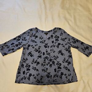 J jill Wearever Collection Womens flower blouse Large